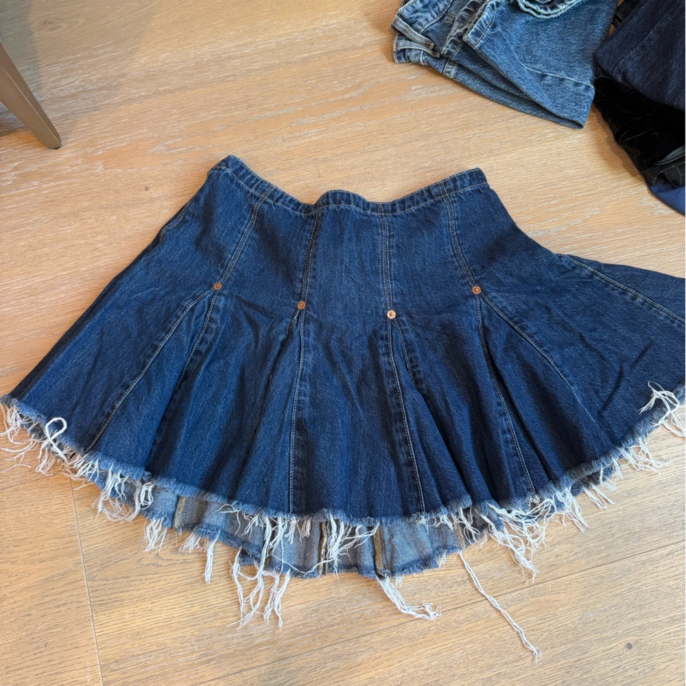 Denim Flared Skirt
